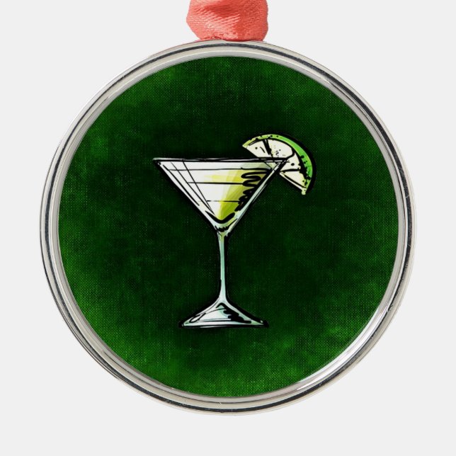 Green cocktail absinthe metal tree decoration (Front)