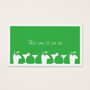 Green cocktail wedding event custom drink ticket