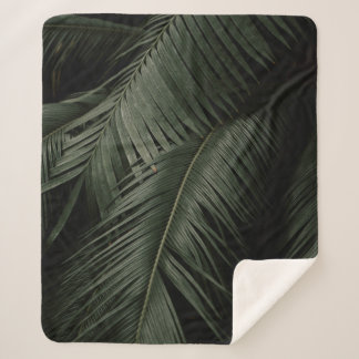 GREEN COCONUT TREE PHOTO SHERPA BLANKET
