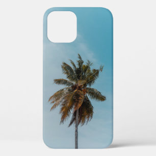 Green coconut tree under blue sky iPhone 12 case