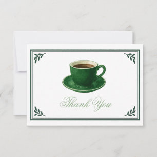 Green Coffee Cup Baby Shower Elegant Thank You