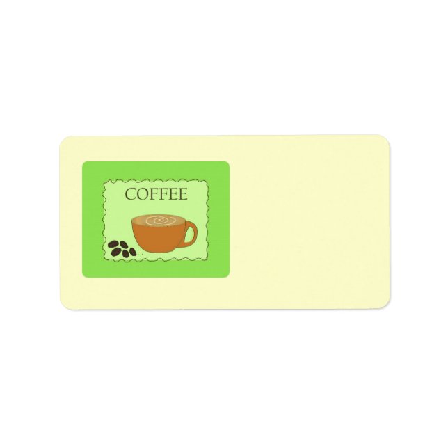 Green Coffee Sign with Beans Label (Front)