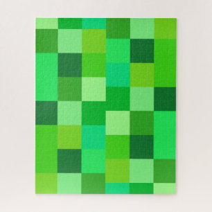 Green Color Block Puzzle 16 x 20
