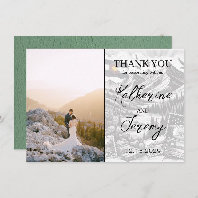 Green Colorado Passport Thank You Card (Front/Back)