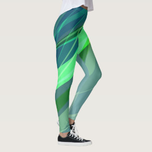 Green Colorful Abstract Leggings