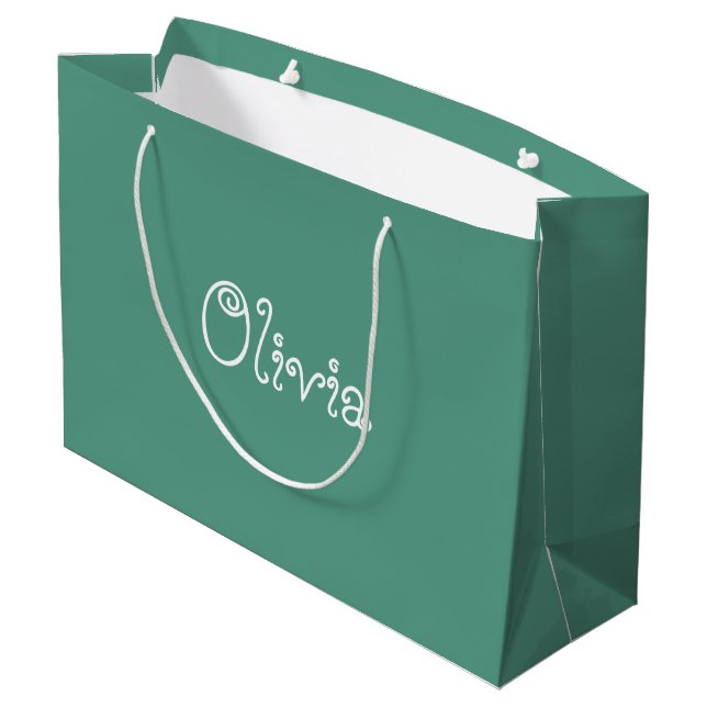 Green Colour Baby Shower Gift Bag (Back Angled)