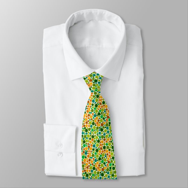 green colour blindness test necktie  (Tied)
