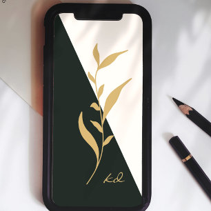 Green Colour Block Monogram Geometric Abstract Case-Mate iPhone Case