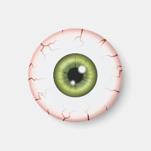Green Colour Eyeball Halloween Bloodshot Eyeball Magnet