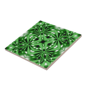 Green Colour Gradient Filled Perspective Drawing Tile