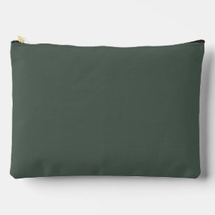 Green Colour Large Plaid Pattern Accessory Pouch