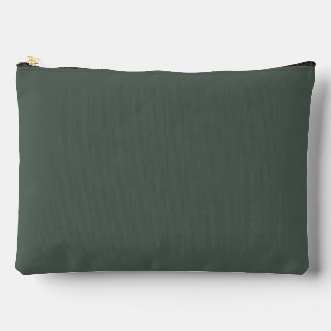 Green Colour Large Plaid Pattern Accessory Pouch (Front)