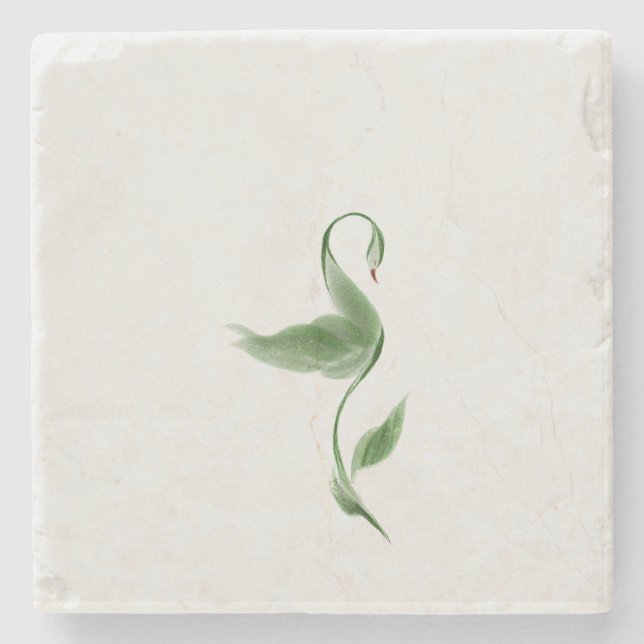 Green colour magnet  stone coaster (Front)