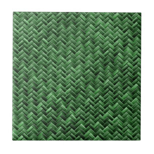 Green Coloured Basket weave Pattern Tile