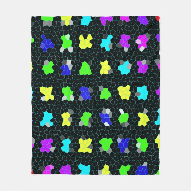 Green Coloured Stained Glass Effect, Fleece Blanket (Front)