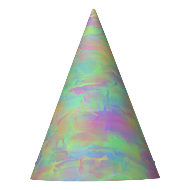Green Colourful Abstract Pattern Party Hat (Front)