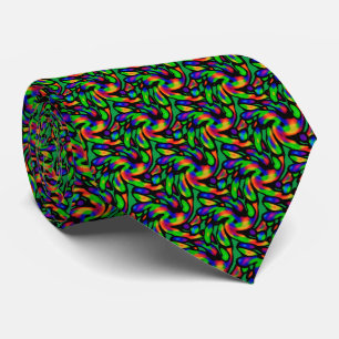 GREEN Colourful Bright Multi-Coloured Tie
