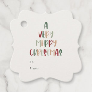 Green Colourful Christmas Fancy Square Gift Tags