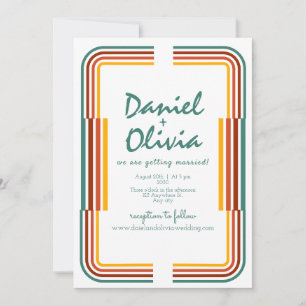 Green Colourful Illustration Photo Wed Invitation