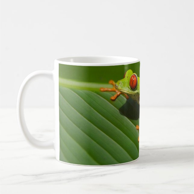 Green Colourful Jungle Tree Frog Coffee Mug (Left)