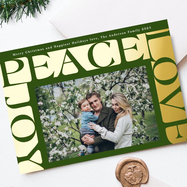 Green colourful LOVE PEACE JOY one photo frame (Creator Uploaded)