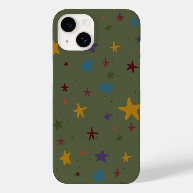 Green Colourful Star Phone Case (Back)