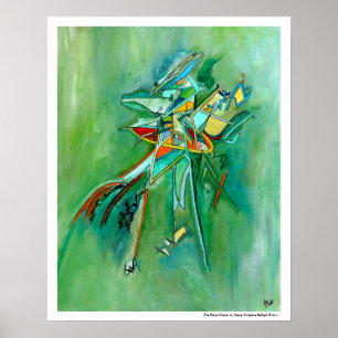 Green Colourful Wreck Abstract Art for Sale Poster