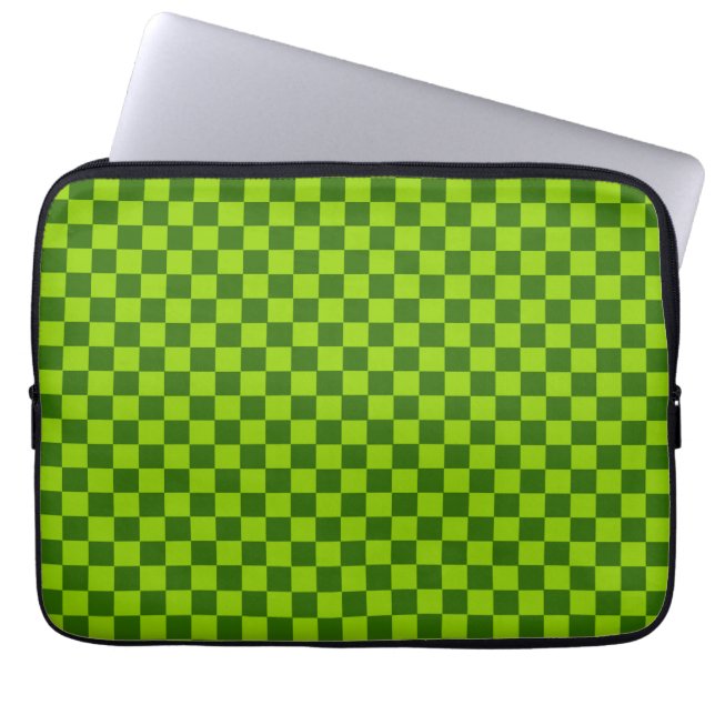 Green Combination Classic Chequerboard by STaylor Laptop Sleeve (Front)