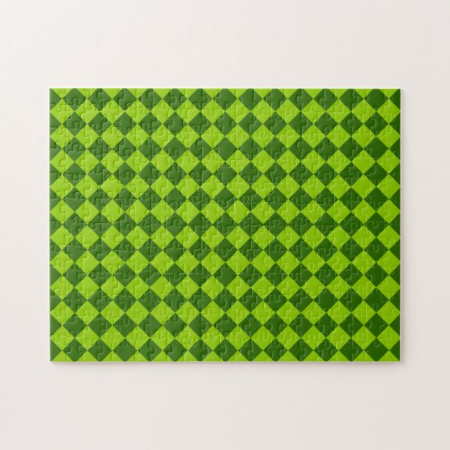 Green Combination Diamond Pattern by STaylor Jigsaw Puzzle (Horizontal)