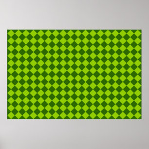 Green Combination Diamond Pattern by STaylor Poster