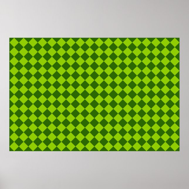Green Combination Diamond Pattern by STaylor Poster (Front)