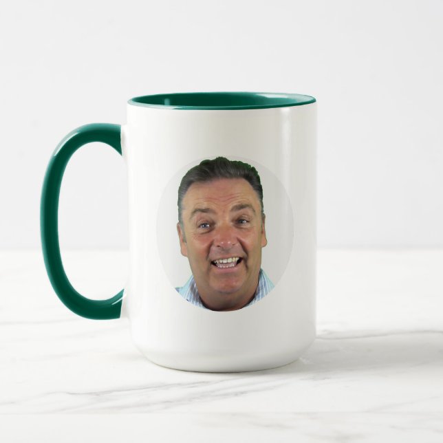 GREEN Combo Photo Mug - Round Frame Custom Mug (Left)