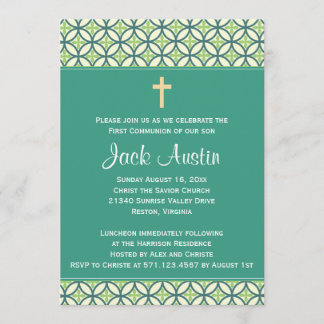 Green Communion Invite/Announcement Invitation