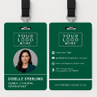 Green Company Photo ID Logo Name Tag Custom 