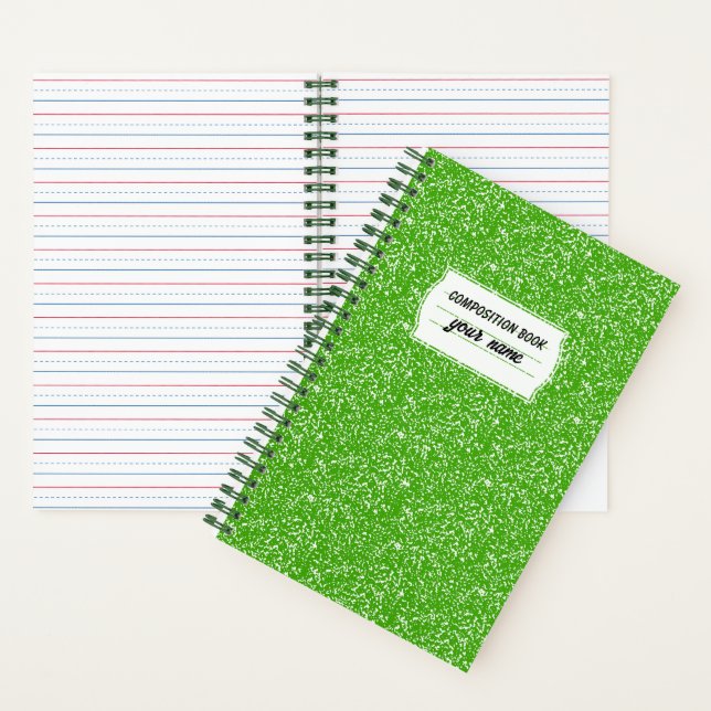 Green Composition Notebook Pattern Wallpaper (Inside)