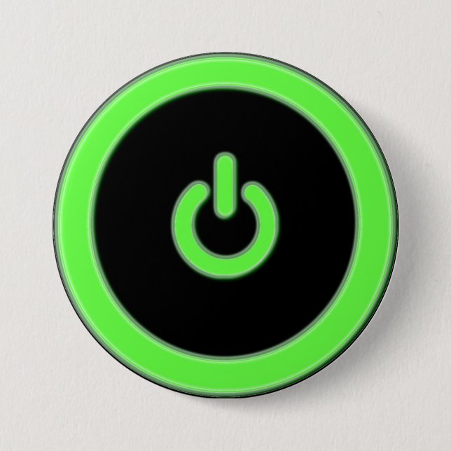 Green Computer Power Button Button (Front)