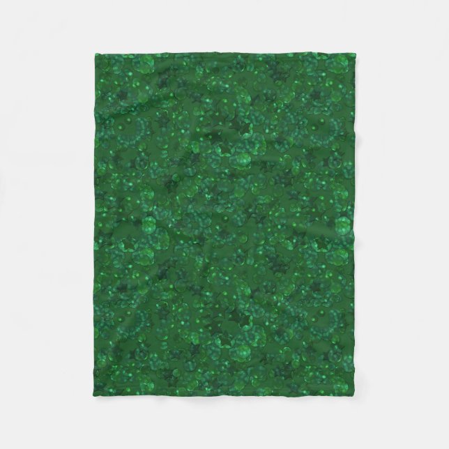 Green, confetti, glitter fleece blanket (Front)