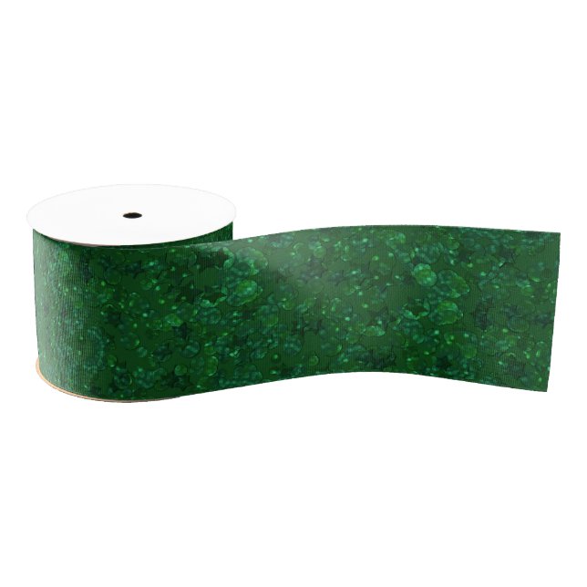 Green, confetti, glitter grosgrain ribbon (Spool)