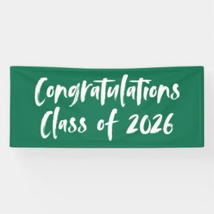 Green Congratulations Class of 2022 Graduation Banner