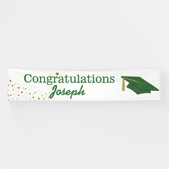 Green Congratulations Graduate Banner (Horizontal)