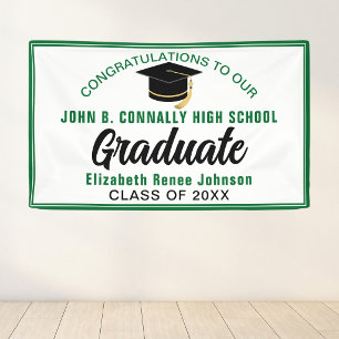 Green Congratulations Graduate Customised Party Banner
