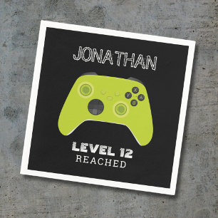 GREEN CONTROLLER GAMER LEVEL UP FAVOR BAG NAPKIN