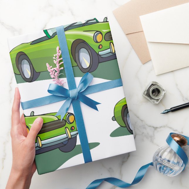 Green Convertible Car Wrapping Paper (Creator Uploaded)