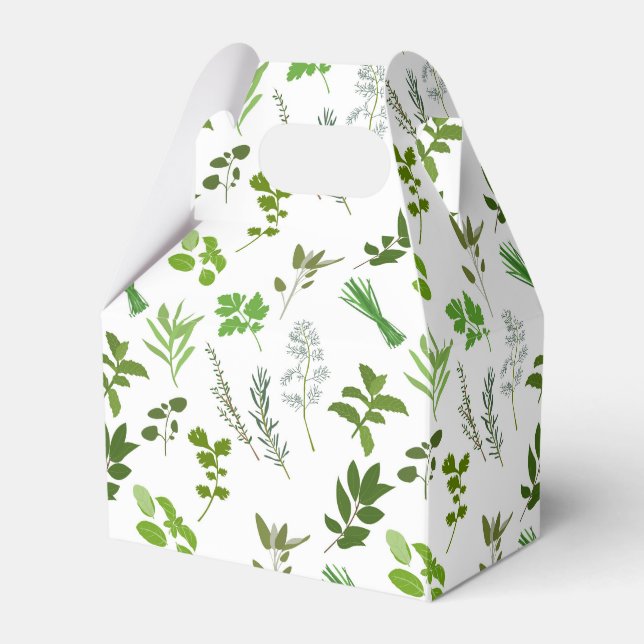 Green Cooking Culinary Garden Herbs  Favour Box (Front Side)