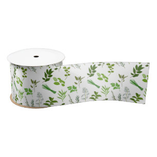 Green Cooking Culinary Garden Herbs Satin Ribbon