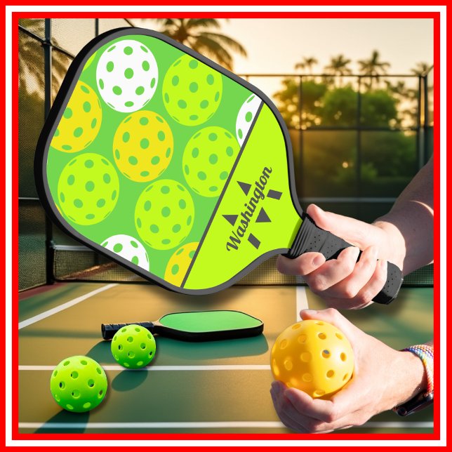 Green Cool Modern Monogrammed Pickleball Paddle (Green Cool Modern Monogrammed Pickleball Paddle)
