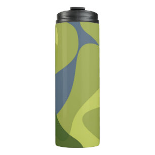 Green, cool, trendy, modern wavy organic shapes thermal tumbler