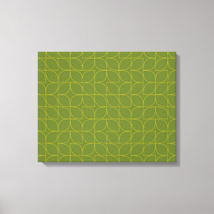 Green, cool, trendy, playful leaf abstraction canvas print