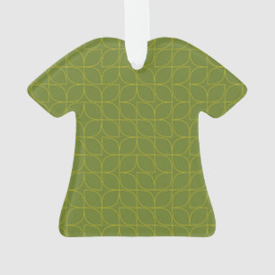 Green, cool, trendy, playful leaf abstraction ornament