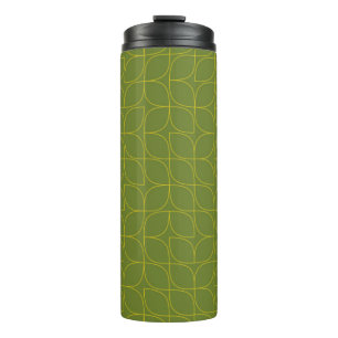 Green, cool, trendy, playful leaf abstraction thermal tumbler